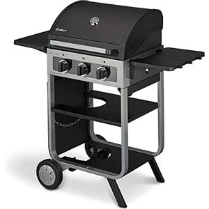 Enders Brooklyn Next 3 Barbecue a Gas, Griglia a gas campeggio con 3 bruciatori in acciaio inox, Coperchio con Termometro BBQ, Barbeque a 2 Ripiani laterali per Balcone ed Esterno #8646630