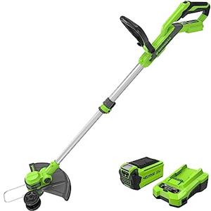 Greenworks 40V Tagliabordi con Ruota a Batteria per Giardini Piccoli e Medi, Ampiezza di Taglio 33cm, Filo di Nylon da 1,65mm con Autofeed, Batteria 40V 2Ah e Caricabatterie, Garanzia 3 Anni G40LT33K2