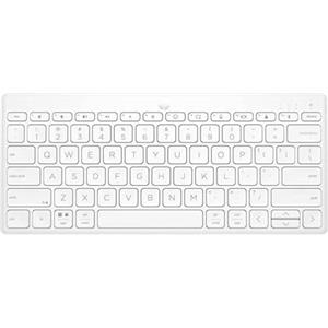 HP 350 Tastiera Wireless e Bluetooth 5.2, Connessione Multi-dispositivo, Qwerty, Layout Italiano, Emoji, Autonomia fino a 2 anni, Compatibile con Windows, Android, Chrome OS, MacOS, iPadOS, Bianca