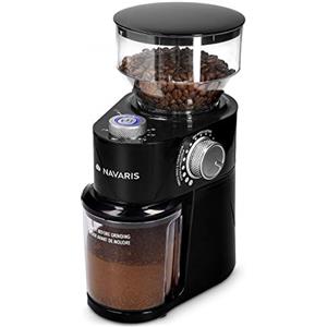 Navaris Macinacaffè Elettrico - Macina Caffè Regolabile 200 W - Macinino Trita Chicchi 250 g - Coffee Grinder per Macchinetta del Caffè - Nero