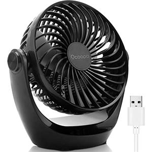 OCOOPA Ventilatore da Tavolo,Mini Ventilatore USB,con Forte Flusso d'aria e Funzionamento Silenzioso, Velocità Regolabile, Testa Girevole a 360 °, per Scrivania, Ufficio, Casa