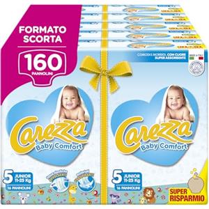 Carezza Baby Comfort Junior | Taglia 5 (11-25 kg) | 160 pannolini