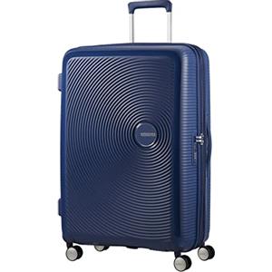 American Tourister Soundbox - Valigia espandibile Spinner L, 77 cm, 110 L, Blu (Midnight Navy)