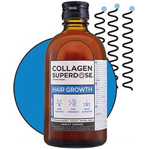 GOLD COLLAGEN COLLAGEN SUPERDOSE BY GOLD COLLAGEN Hair Growth - Integratore Capelli Liquido al Collagene Marino con Vitamina C, Biotina e Cheratina con Ingredienti Naturali, Fortifica Capelli, Pelle e Unghie 300 ml