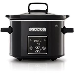 Crock-pot Pentola per Cottura Lenta, Capienza 2.4 Litri, Adatta Fino a 2 Persone, Digitale, Programmabile, Nero, 2.4 Litri