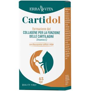 Erba Vita Cartidol - Integratore per la Funzione delle Cartilagini con Glucosamina, MSM, Collagene e Vitamina C - 45 Compresse