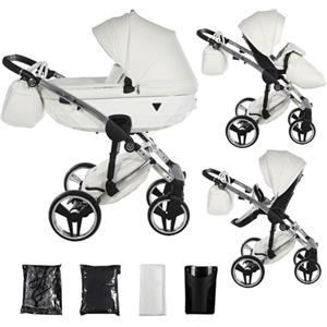 Junama Passeggino TRIO Diamond Fluo Individual 2in1 3in1 4in1 (15 - bianco e argento, 2in1)