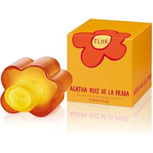 Agatha Ruiz de la Prada Perfumes, Agatha Ruiz de la Prada Perfume - Flor, Eau de Toilette per Donne, Aroma Floreale Fresco e Fruttato con Limone, Bergamotto e Rosa - 50 ml