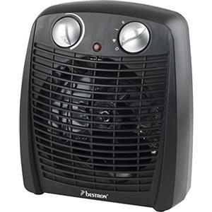 Bestron Termoventilatore con 2 livelli di potenza, incl. protezione antiribaltamento e protezione da surriscaldamento, per ambienti fino a 20m², 2000 Watt, colore: Nero