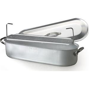 Baldassare Agnelli Pentole Agnelli ALMA11870 Pesciera con 2 Maniglie Inox più Griglia e Coperchio, Alluminio Professionale 3 mm, 70 cm