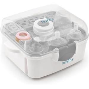 Nuvita 1085 Sterilizzatore a Vapore Microonde - Per biberon, ciucci ed accessori - Sterilizza fino a 3 biberon in 2 minuti - Compatto e portatile - Senza BPA nè Ftalati - Marchio EU