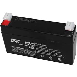 DSK 10318, Batteria al piombo AGM ricaricabile sigillata 6V 1.3Ah, Nero