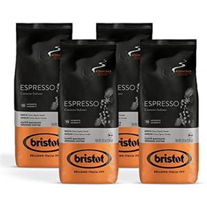 Bristot Caffè Espresso Macinato 1kg - Caffè Per Moka Con Miscela Di Origini Dall'Africa, Dal Brasile E Dal Sud Est Asiatico. Caffè Espresso Con Carattere Forte E Gusto Deciso.