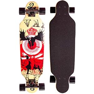 Sumeber Longboard Skateboard per adulti Drop-Through Freeride Skating Cruiser Boards completo Slide Twin Tip Street Skateboard con Light Up Wheels per ragazzi, ragazze, bambini, principianti