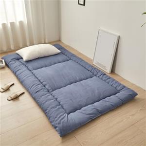 PeKmaR Materasso da Pavimento Singolo Tatami Spesso Futon Giapponese Portatile Pieghevole Arrotolabile per Ragazzi e Ragazze, Blu, 100x190cm