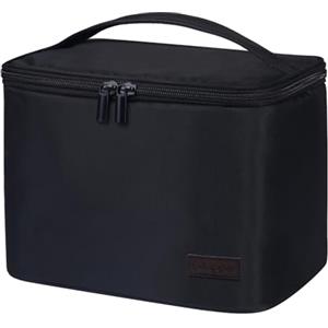 Gloppie Borsa Termica Portatile Borsa Frigo Pranzo Ufficio Isolata in Impermeabile PEVA Borsetta Porta Pranzo Lunch Bag per Lavoro Viaggio, 7.5L Nero