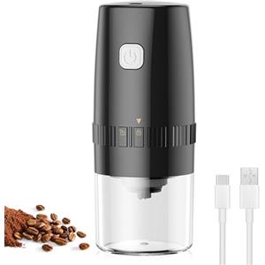 Peppy Macinacaffè elettrico con anima in acciaio inossidabile, mini macinino per chicchi di caffè ricaricabile, smerigliatrice elettrica portatile con impostazioni multiple