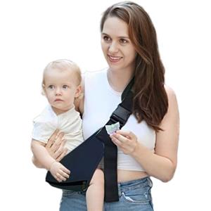 AYVRUOP Fascia Porta Bebe, Marsupio Neonato regolabile，Fascia Neonato Multifunzionale On the Go Con tasca,Marsupio Neonato 0-36 mesi, fino a 20kg(blu)