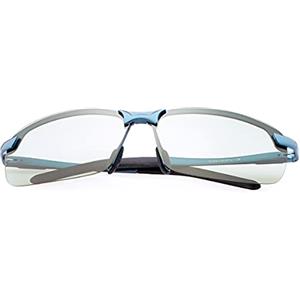 MIRYEA Occhiali Da Sole Polarizzati Fotocromatici Al-Mg Metallo Cornice Ultra Leggero per Uomo e Donna Protezione 100% UVA UVB Rectangular Sportivi Ciclismo Occhiali Guida Biking Golf (3043-Blu)