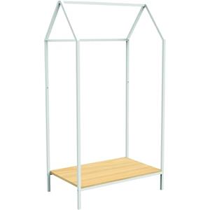 Box and Beyond - Indossare vestiti e scarpe per bambini - 80 x 50 x 150 cm - Bianco/Naturale - Armadio compatto e pratico per la cameretta dei bambini