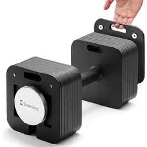 Eisenlink Manubrio regolabile, 36 kg (4 kg-36 kg), ultra compatto, regolabile, con impugnatura zigrinata, innovativo manubrio per fitness, allenamento, palestra, casa (36 kg x 1)