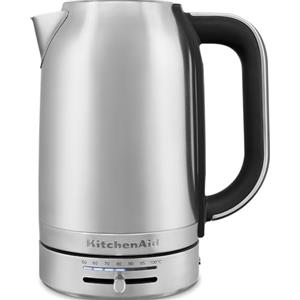 KitchenAid Bollitore Elettrico con Temperature Regolabile | Bollitore Acqua de 1,7L en Acciaio Inox | Design Retro | Con Filtro Antocalcare Rimovible | 2400W (Acciaio inox)