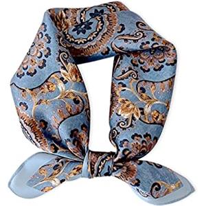 LumiSyne Sciarpe Di Seta Donna Piccolo Foulard Quadrato Stampa Di Cavalli Motivo Paisley Morbido Leggera Bandane Fascia Per Capelli Fazzoletto Wristband Decorazione Copricapo