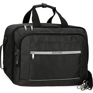 Movom Trimmed Borsa da viaggio nera 40 x 30 x 20 cm Poliestere 24 l, Nero, Borsa da viaggio