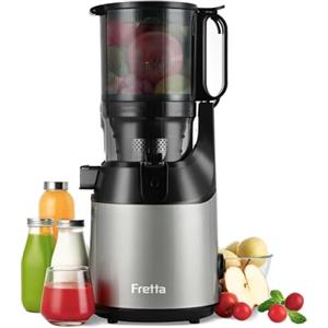 Fretta Estrattore Frutta e Verdura,Fretta Estrattore di succo con apertura di 135mm,Capacità 1,8L Adatta a Frutta e Verdure,Facile pulito,Senza BPA