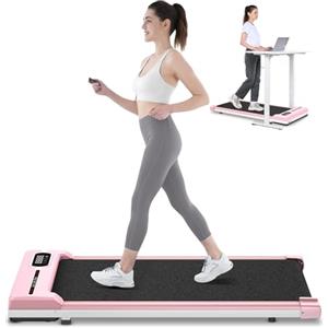 HOMEFITNESSCODE Tapis Roulant Elettrico Pieghevole Salvaspazio, Velocità Regolabile 1-8Km/H, Walking Pad 2.5HP, Nessuna installazione richiesta, Salvaspazio (Rosa rosato)