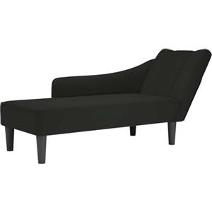 vidaXL Sdraio con Bracciolo Destro in Velluto Nero