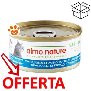 Almo Nature HFC Natural - Alimento Umido per Gatti con Tonno, Pollo e Formaggio - Confezione Multipack da 6 x 70 g