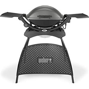 Weber Q2400 Barbecue Elettrico, 55 x 39 cm, con supporto, Dark Grey (55020053)