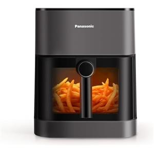 Panasonic NF-CC500SXE Friggitrice ad Aria con Finestra di Ispezione, 5L, 80-200°C, Timer Digitale e LCD, Vapore Delicato, 11 Programmi, Facile Pulizia, Grigio Opaco