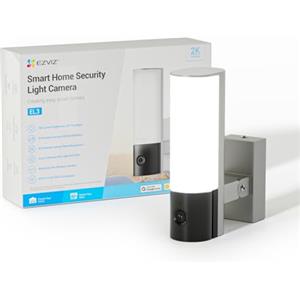 EZVIZ EL3 2K Telecamera Wi-Fi Esterno con Lampada, Videocamera Sorveglianza Esterno, Luce Integrata, Rilevamento di Forma Umana/Veicolo con l'IA, Audio Bidirezionale, Visione Notturna a Colori