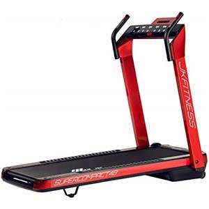 JK FITNESS Tapis Roulant Elettrico Pieghevole SUPERCOMPACT48 | Motore 2.0 hp DC | Velocità 1-16 km/h | Inclinazione 12 Livelli | Touchpad Alta Definizione | Salvaspazio e Preassemblato (ROSSO)