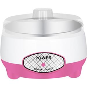 perfk Yogurtiera Utensili per yogurt fai-da-te 15W Domestico a basso rumore Regali per adulti Risparmio energetico, Macchina automatica per yogurt, Fodera in acciaio rosa