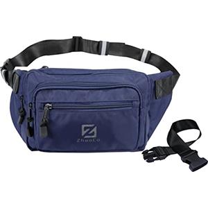 ZhaoCo Marsupio Uomo Donna Grande Leggero con 4 Tasche e Fibbia a Sgancio Rapido per Escursionismo Sportivo Campeggio Ciclismo Cane a Passeggio - Blu