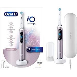 Oral-B iO Series 9 Spazzolino Elettrico Spazzolino Elettrico Toothbrush, 2 Spazzolino Elettrico, 7 Modalità di Pulizia, Cura Dentale, Display a colori, Custodia di Ricarica, Rosa Quartz