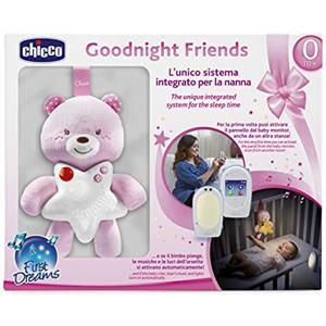 Chicco Baby Monitor e Pannello Goodnight Friends Bimba, Rosa