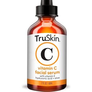 TruSkin Vitamin C Serum - Siero viso anti-età alla vitamina C con acido ialuronico, vitamina E, aloe - Siero illuminante per macchie scure, contorno occhi, linee sottili e rughe, 60 ml