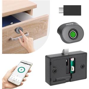 MYPIN Serratura Elettronica per Armadietti,Riconoscimento delle impronte digitali | Serratura di Sicurezza per Cassetti e Armadietti con USB, Senza chiave, Per Cassettiera, Armadietto, Casa e Ufficio