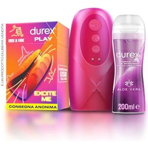 Durex Masturbatore Uomo, Sex Toy in Silicone Morbido con Nervature, Flessibile e Waterproof + Durex Massage 2 in 1 Aloe Vera, Lubrificante Sessuale Intimo a Base d'Acqua, Formato Convenienza, 200 ml