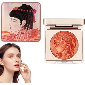 Diyxisk Blush Polvere, in Rilievo Blush in Polvere, L'ultimo Leggero Fard Viso, 6g Fard Illuminante Viso, Luminosità Naturale, Fard Waterproof, Trucco Viso a Lunga Tenuta (Arancia)