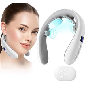 SUNHAIXIA Massaggiatore cervicale per sollievo dal dolore Deep Tissue, massaggiatore elettrico portatile per il collo con calore per donne e uomini