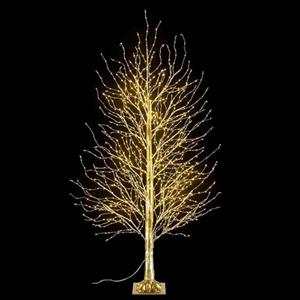 Gruppo Maruccia - Albero Natalizio Dorato con 1300 Luci Led Bianco Caldo - Albero di Natale Artificiale per Interni ed Esterni Altezza 1,8 Metri 225 Rami Luminosi