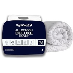 Night Comfort All Season Deluxe Feels Like Down - Piumino anallergico 10,5 tog, 100% microfibra, imbottito con spessa trapunta in fibra cava ultra rimbalzante, per letto matrimoniale