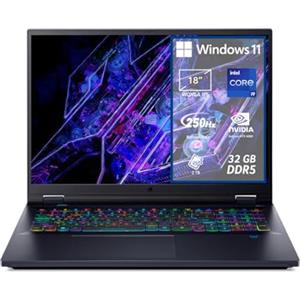 Acer Predator Helios 18 PH18-72-968W Notebook Gaming, Intel Core i9-14900HX, RAM 32 GB DDR5, 2 TB SSD, Display 18