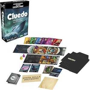 Hasbro Gaming Cluedo - Sabotage on the High Seas Gioco da tavolo, Cluedo Gioco criminale e puzzle, Gioco cooperativo per famiglie, Gioco di fuga, versione tedesca