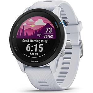 Garmin Forerunner 255 Music, Smartwatch, 46mm, GPS multi-band, Cardio, VO2max, Running Power, HRV Status, Piani gratuiti 5K, 10K e 21K, Memoria per Musica, Garmin Pay (Whitestone)